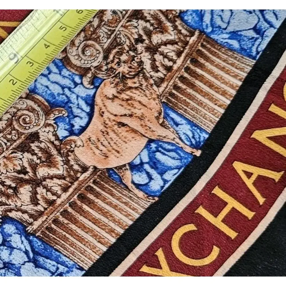 Vos & Low Designs NYSE Stock Exchange 100% Silk Scarf Black Hand Rolled Edges